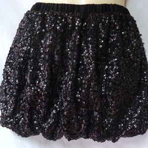 Girl's Cherokee Black Sequined Bubble Skirt Large